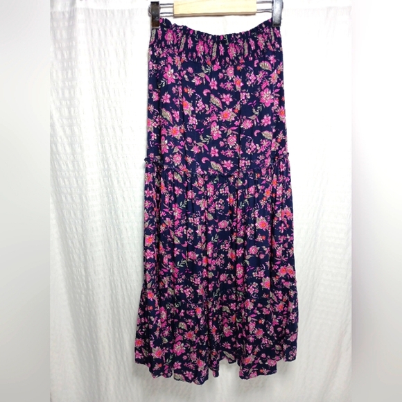 Blush BJ Maxi Floral Rayon Elastic Waist Skirt. Size S - Picture 1 of 7